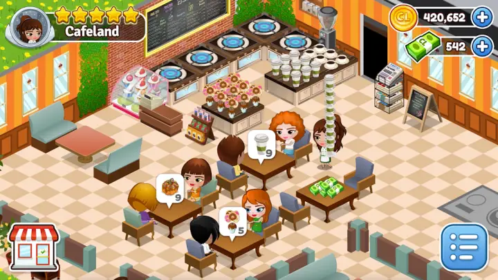 Screenshot di gameplay di Cafeland